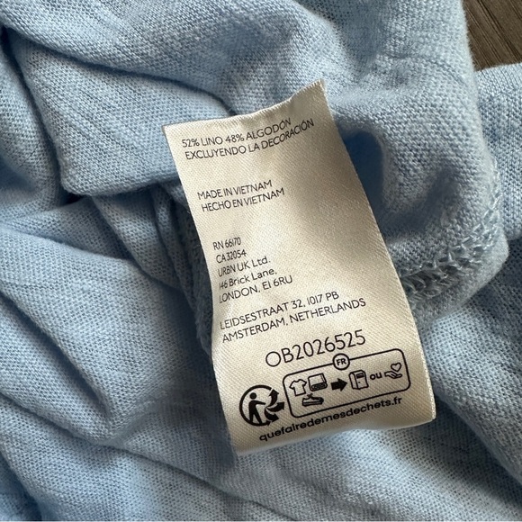 NWT Free People Love Language Tank Top in Blue Dewshine - Size Small - Picture 9 of 10